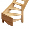 Dolle Raumspartreppe Brest bis 320cm Geschosshöhe 1/4-gewendelt unten rechts in Eiche unbehandelt inklusive Geländer-small