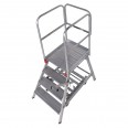 Euroline Premium 515 Mobile Podesttreppe einseitig mit Zentralfeststellung 4 Stufen-small