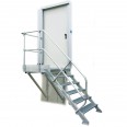 MUNK Treppe mit Plattform 45° inkl. einen Handlauf, 600mm Stufenbreite, 13 Stufen-small