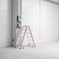 Hymer Stufenstehleiter mit Rollen 2x7 Stufen Hymer Stufenstehleiter mit Rollen 2x7 Stufen-small