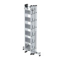 MUNK Stufen- Mehrzweckleiter mit Wandlaufrollen und Nivello® Traverse 3x6 Stufen MUNK Stufen- Mehrzweckleiter mit Wandlaufrollen und Nivello® Traverse 3x6 Stufen-small