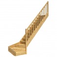 Dolle Raumspartreppe Paris mit Setzstufen Fichte unbehandelt Treppenlauf ¼ gewendelt unten rechts Rechteckstäbe-small