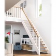 Dolle Raumspartreppe Paris ohne Setzstufen Eiche weiß Treppenlauf gerade Rechteckstäbe-small