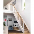 Dolle Raumspartreppe Paris mit Setzstufen Eiche weiß Treppenlauf gerade Rechteckstäbe-small
