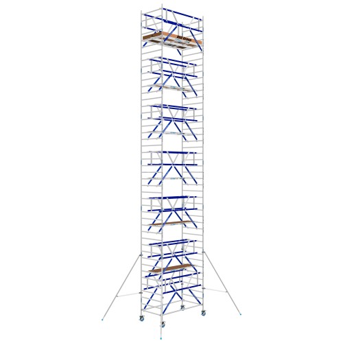 ASC Rollgerüst AGS Pro 305x135cm mit Holz-Plattformen und doppelseitigem Geländer 14,3m Arbeitshöhe