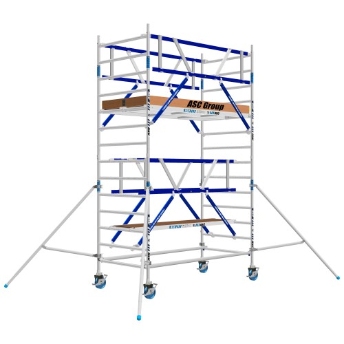 ASC Rollgerüst AGS Pro 250x135cm mit Carbon-Plattformen und doppelseitigem Geländer 5,3m Arbeitshöhe