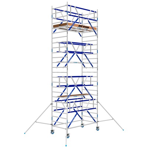 ASC Rollgerüst AGS Pro 250x135cm mit Carbon-Plattformen und doppelseitigem Geländer 8,3m Arbeitshöhe