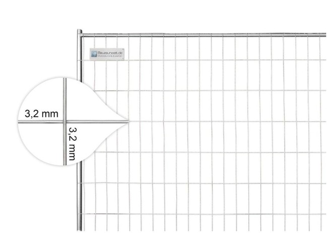 Bauzaun EUTOP Exclusiv 3,5x2,0m mit Haken und Ösen