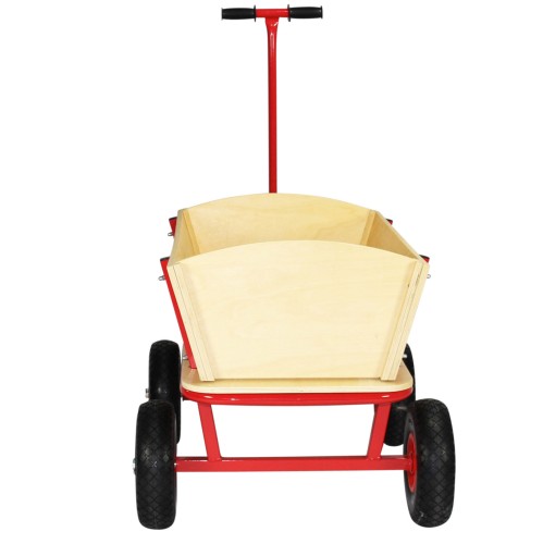 Beachtrekker Style Holz Bollerwagen Handwagen Natur mit Sonnenverdeck