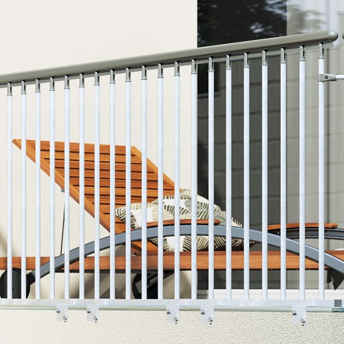 Dolle Brüstungsgeländer Erweiterungspaket 1m lang aus Stahl mit Handlauf für Außentreppe Gardenspin