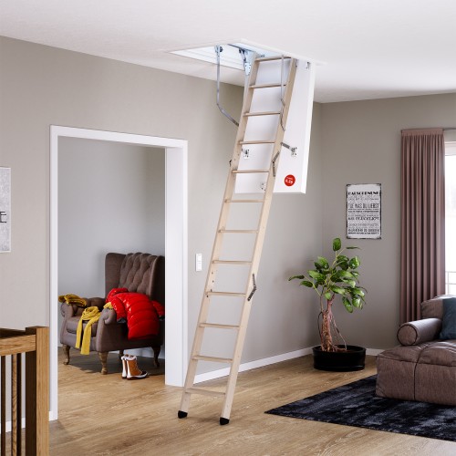 Dolle Bodentreppe clickFIX® thermo 3-teilig bis 274cm Raumhöhe mit U-Wert 0,38 Standardmaße