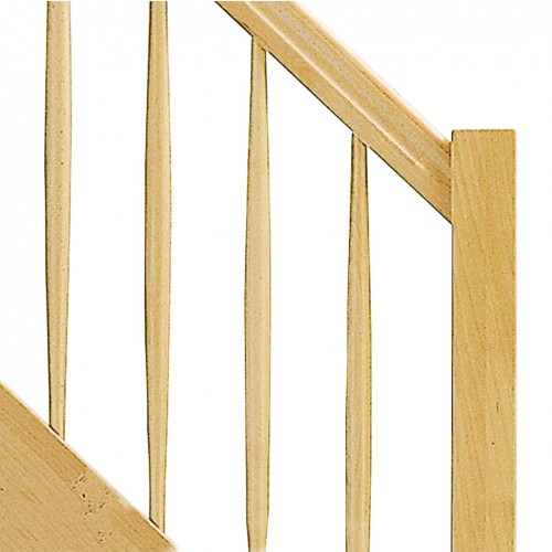 Dolle Geschosstreppe Hockenheim 1/2-gewendelt 252-280cm GH Eiche weiß Geländer Holz konvex