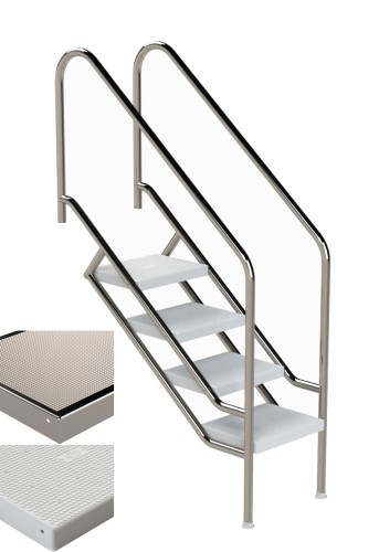 Eichenwald Pooltreppe Modell 08.1 Miami Maximale Beckentiefe 1999mm
