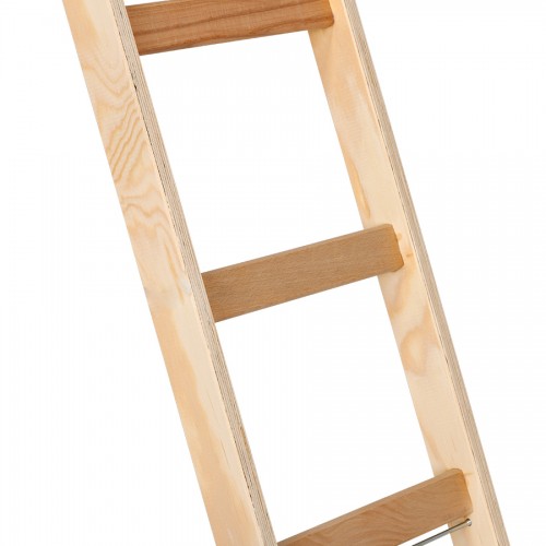 Euroline Holz Sprossenanlegeleiter inkl. 2 rutschsichere Leiterfüße 6 Sprossen