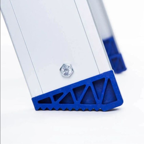 ASC Eurostairs Stufenstehleiter einseitig eloxiert mit Plattform 6 Stufen