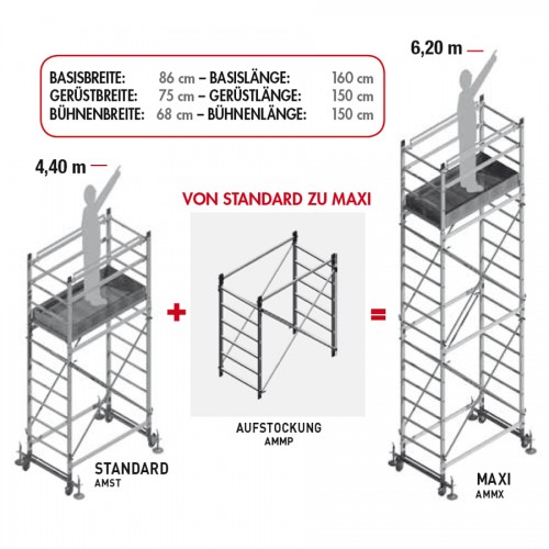 Facal Fahrgerüst AluMito Aufstockung mit 6 Sprossen