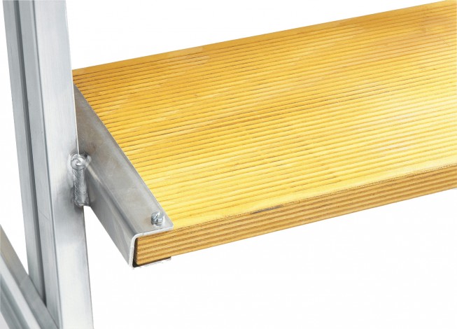 Munk Podestleiter fahrbar Holz 2x3 Stufen