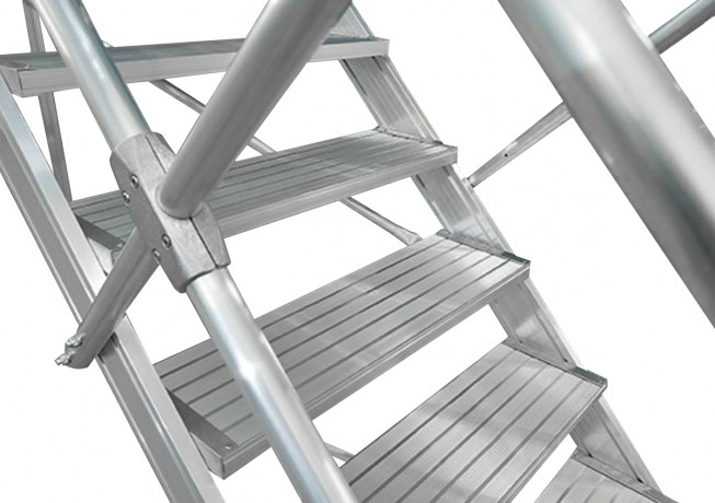 MUNK Treppen-Modul 1870mm Plattformoberkante Aluminium geriffelt 9 Stufen