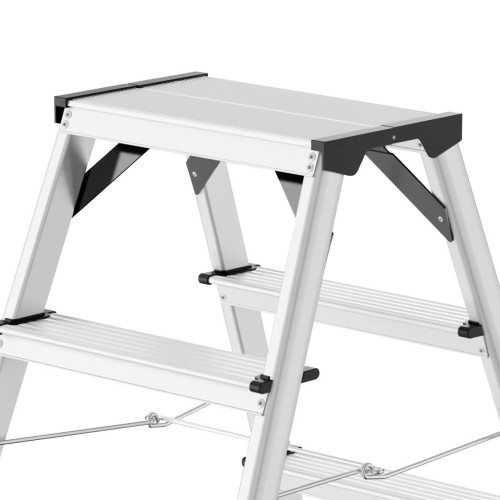 Hailo D60 StandardLine Doppelstufenleiter mit rutschsicheren geriffelten Stufen