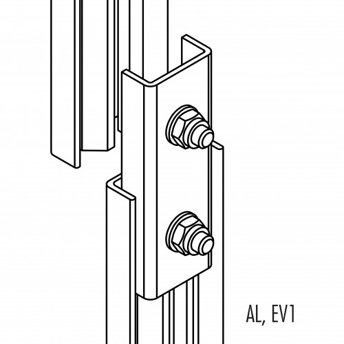 Hailo Verbinder für Rückenschutz-Senkrechtstäbe Typ STM Stahl verzinkt