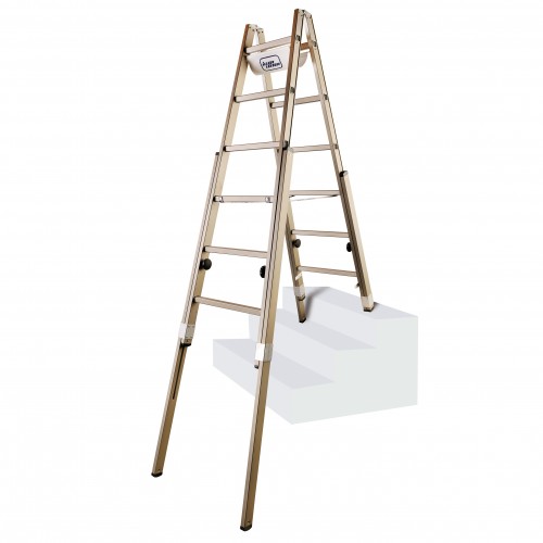 Iller Treppenhausleiter Multilift Bronze eloxiert 2x6 Sprossen