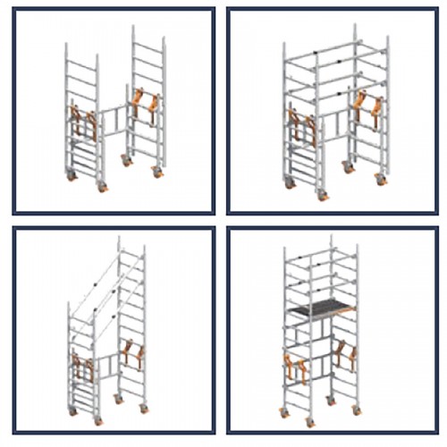 Layher Rollgerüst SoloTower mit Telegeländer