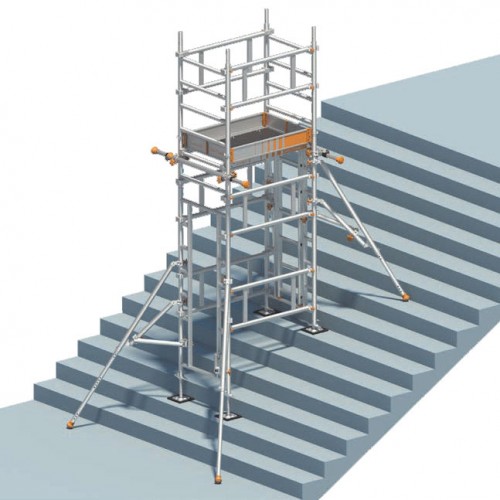 Layher SoloTower Erweiterung Treppen-Kit Typ3 mit 2 Durchgängen und Einhängeleiter