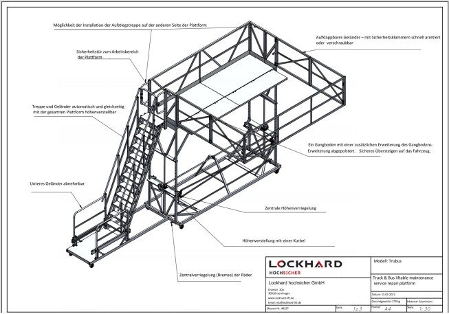 Lockhard Trubus multifunktionale Wartungsplattform für diverse Busse, Züge und LKWs