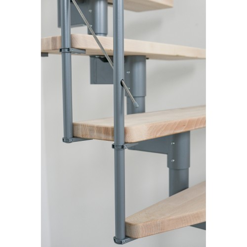 Minka Mittelholmtreppe Style Turn 35 - 304cm Geschosshöhe Walnuss Weiß