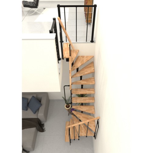 Minka Mittelholmtreppe Joker Turn 180° 35 - 304cm Geschosshöhe Buche Schwarz