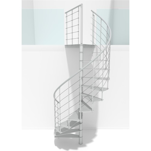 Minka Spindeltreppe Milano 42 - 300,3cm Geschosshöhe Weiß 120cm Durchmesser