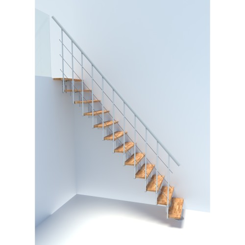 Minka Mittelholmtreppe Comfort Top 37 - 312cm Geschosshöhe Buche Weiß
