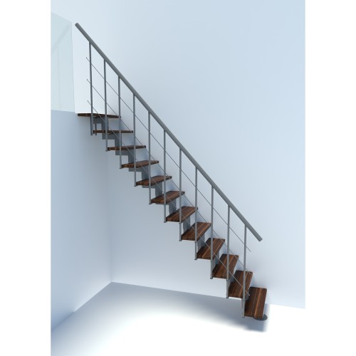 Minka Mittelholmtreppe Comfort Top 37 - 312cm Geschosshöhe Walnuss Grau