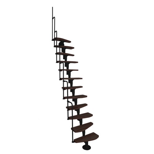 Minka Mittelholmtreppe Monaco 35 - 293,8cm Geschosshöhe Walnuss Schwarz