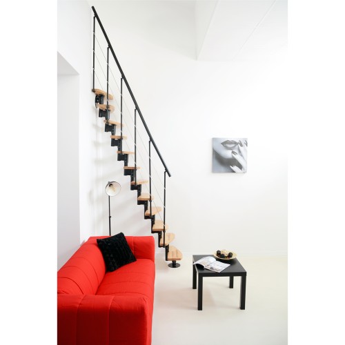 Minka Mittelholmtreppe Nizza 35 - 293,8cm Geschosshöhe Buche Schwarz