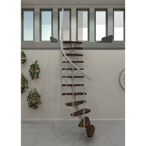 Minka Mittelholmtreppe Nizza 35 - 293,8cm Geschosshöhe Walnuss Weiß