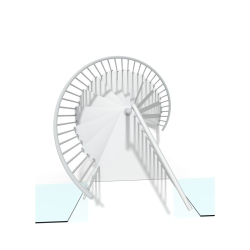 Minka Spindeltreppe Portofino 42 - 300,3cm Geschosshöhe Weiß 140cm Durchmesser