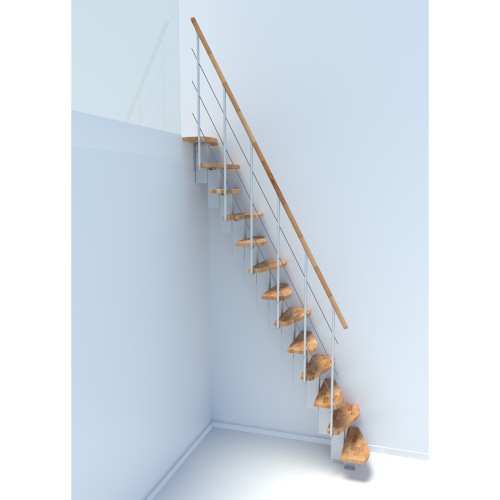 Minka Mittelholmtreppe Quatro 38 - 298cm Geschosshöhe Buche Weiß