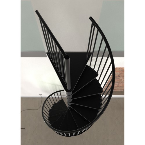 Minka Spindeltreppe Rondo Smart 37 - 305,5cm Geschosshöhe Schwarz 120cm Durchmesser
