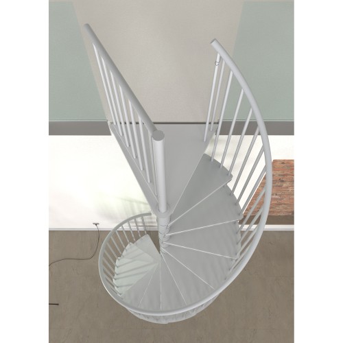 Minka Spindeltreppe Rondo Smart 37 - 305,5cm Geschosshöhe Weiß 120cm Durchmesser