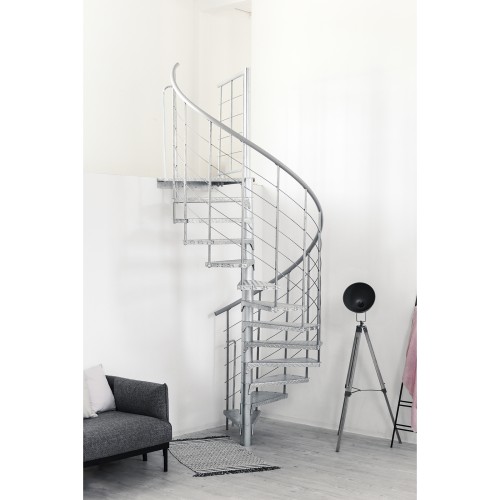Minka Außenspindeltreppe Spino Zink Smart 38 - 305,5cm Geschosshöhe