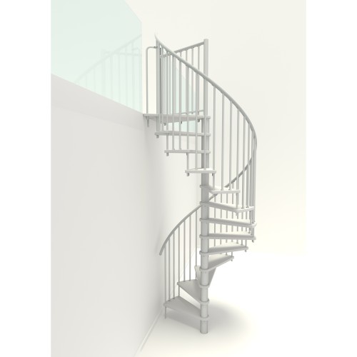 Minka Spindeltreppe Spiral Smart 38 - 305,5cm Geschosshöhe Weiß Weiß 140cm Durchmesser