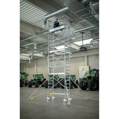 MUNK Aluminium-Rollgerüst mit Ausleger 1,80x0,75m Plattform 8,43m AH