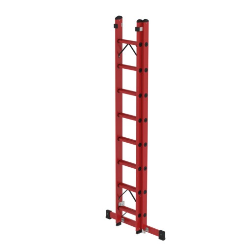 MUNK Vollkunststoff Seilzugleiter mit Traverse 2x8 Sprossen