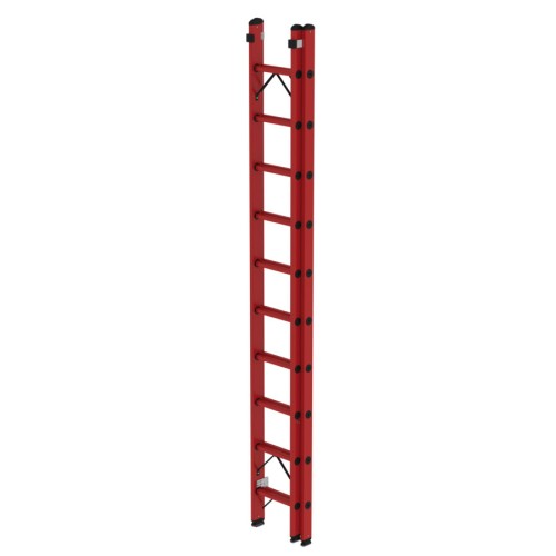 MUNK Vollkunststoff Sprossen-Schiebeleiter 2x10 Sprossen