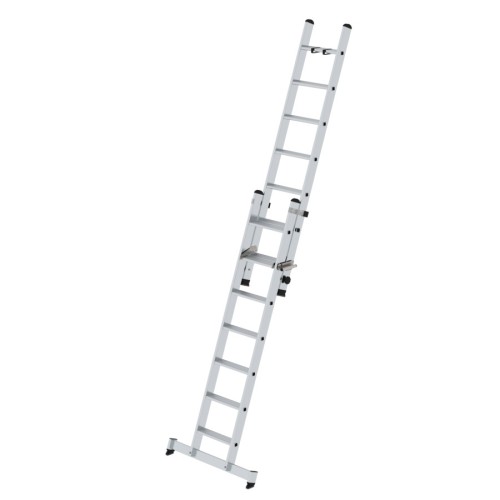 MUNK Stufen-Schiebeleiter mit nivello-Traverse 2-teilig 2x7 Stufen