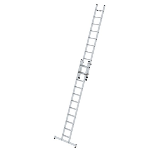 MUNK Stufen-Schiebeleiter mit nivello-Traverse 2-teilig 11+10 Stufen