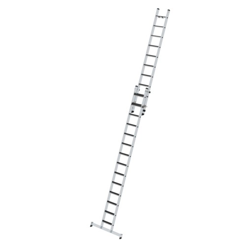 MUNK Stufen-Schiebeleiter mit nivello-Traverse 2-teilig clip-step R13 14+10 Stufen