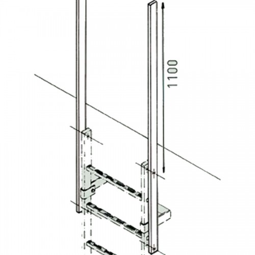 Zarges Ausstiegsholm gerade Stahl 60x25mm