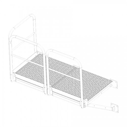 Zarges Erweiterungspodest für Steigleiter 500x860mm Edelstahl